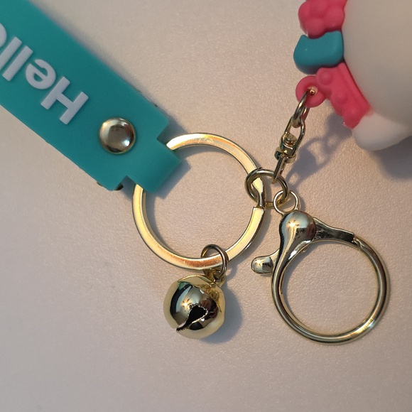 Hello Kitty Wristlet Keychain Teal And Yellow - NWOT - Picture 4 of 5